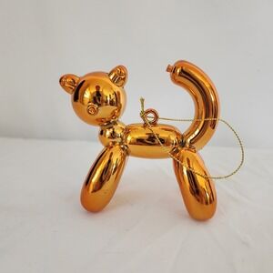 NWT World Market Cat Balloon Animal Ornament Orange